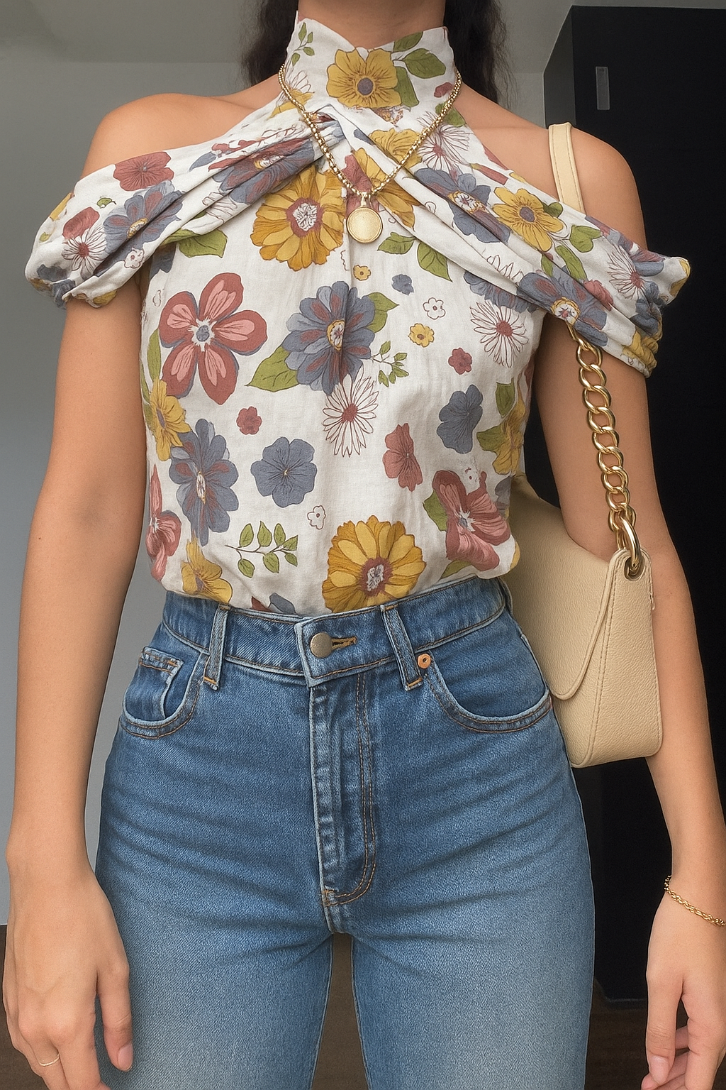 Floral Off-Shoulder Cotton Top