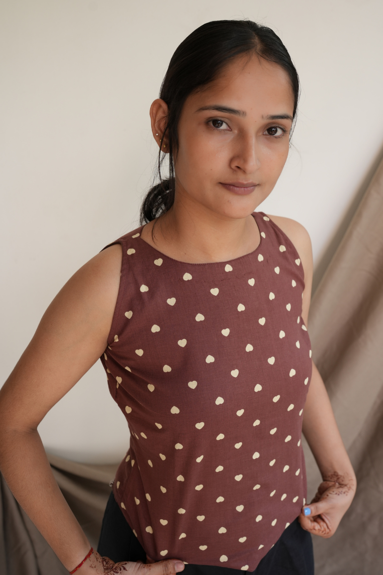 Brown Sleeveless Top