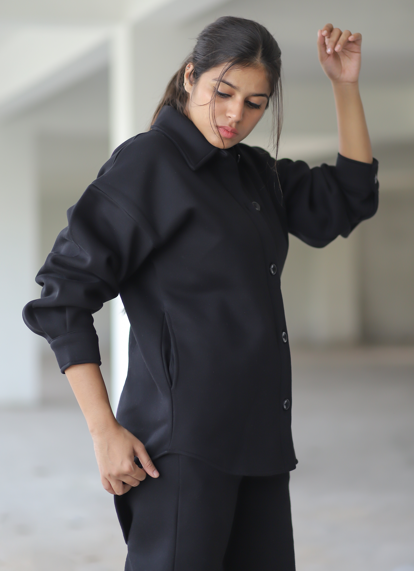 WOOLEN SHIRT For Women in Solid Color