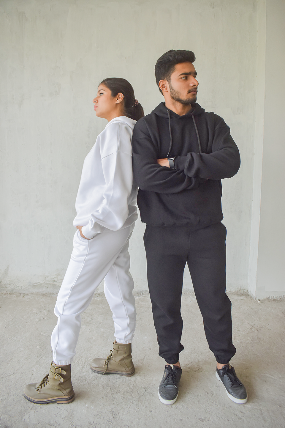 HOODIES & JOGGER SET For Men & Women in Solid Color