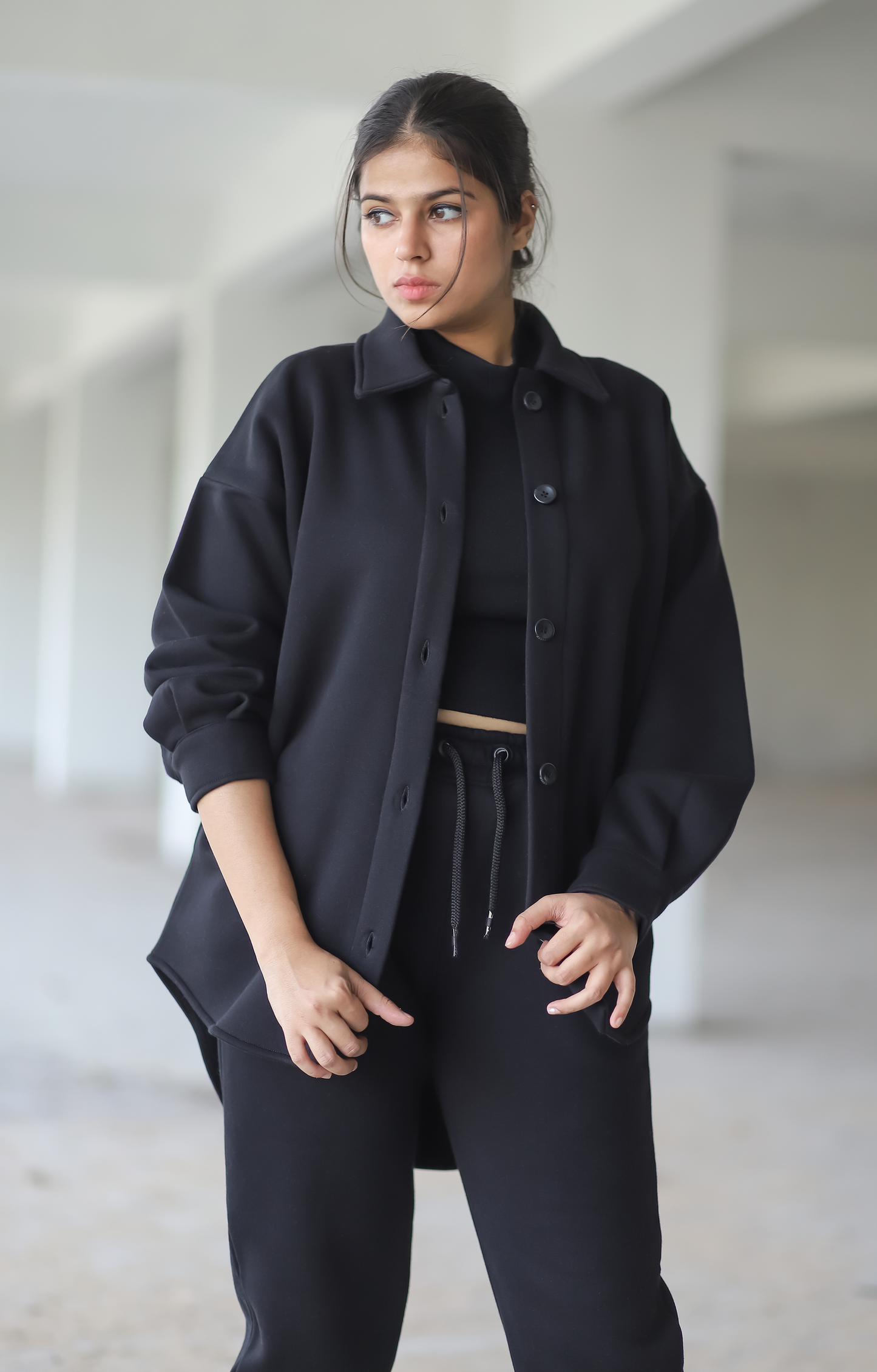 WOOLEN SHIRT For Women in Solid Color