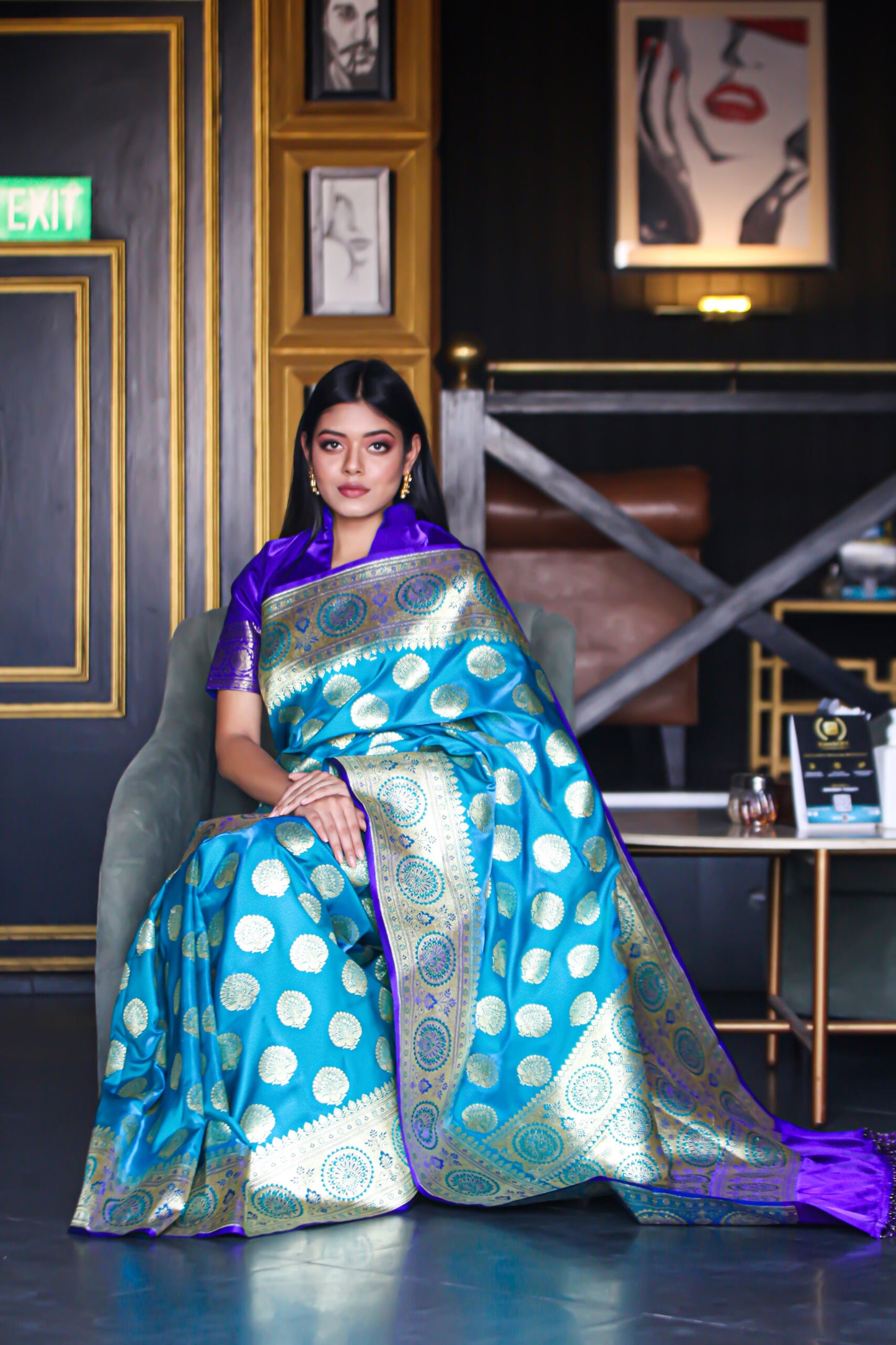 Sky-Blue-Woven-Banarasi-Silk-Saree