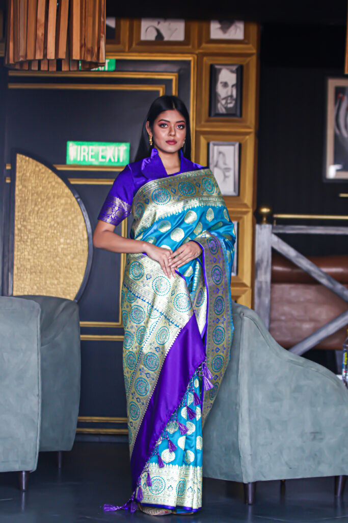 Sky-Blue-Woven-Banarasi-Silk-Saree