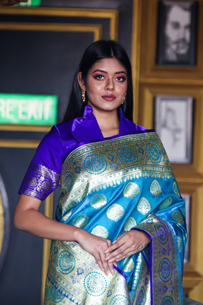 Sky-Blue-Woven-Banarasi-Silk-Saree