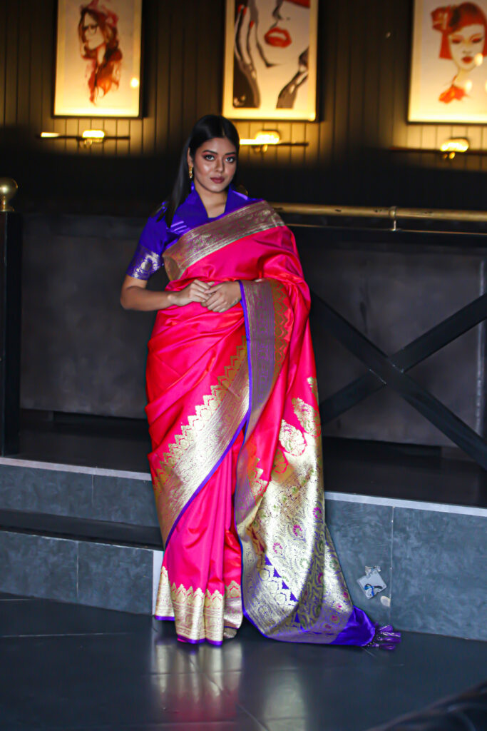 PINK-WOVEN-BANARASI-SAREE-WITH-BORDER