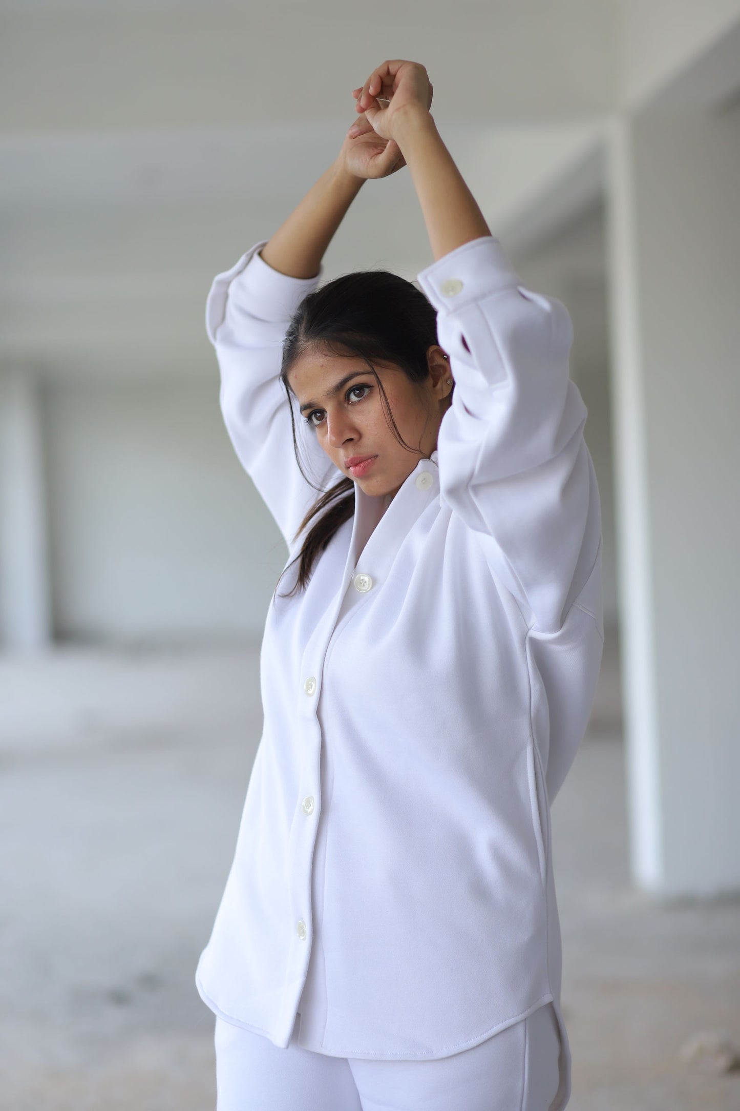 WOOLEN SHIRT For Women in Solid Color