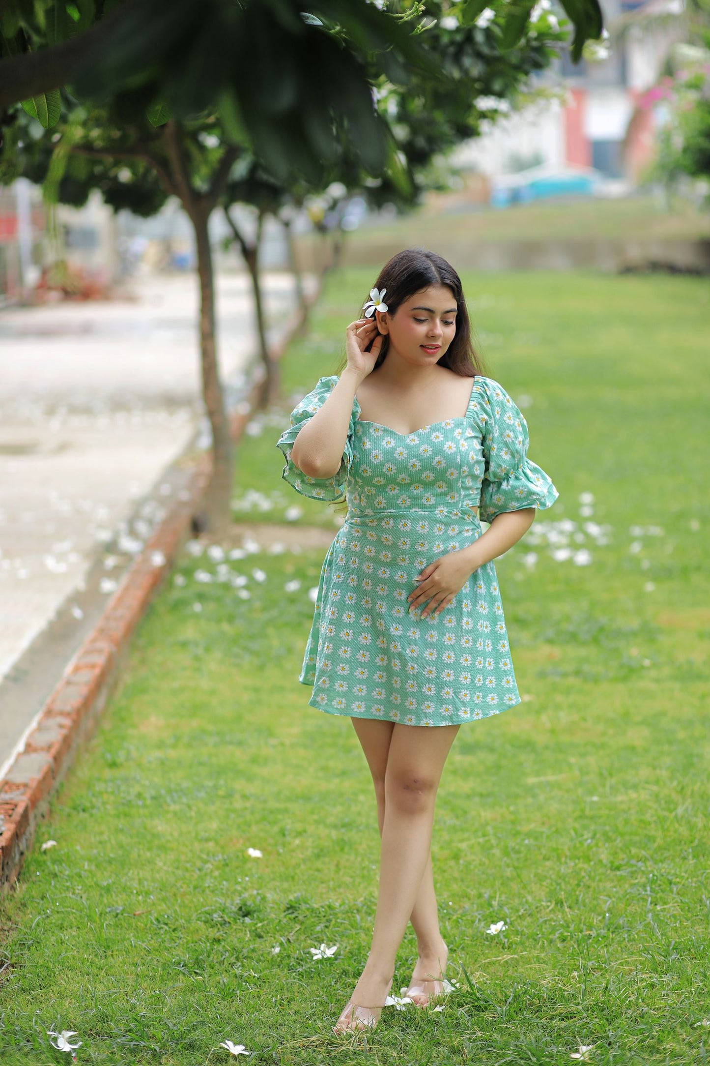 Kantha Floral Dress for Women