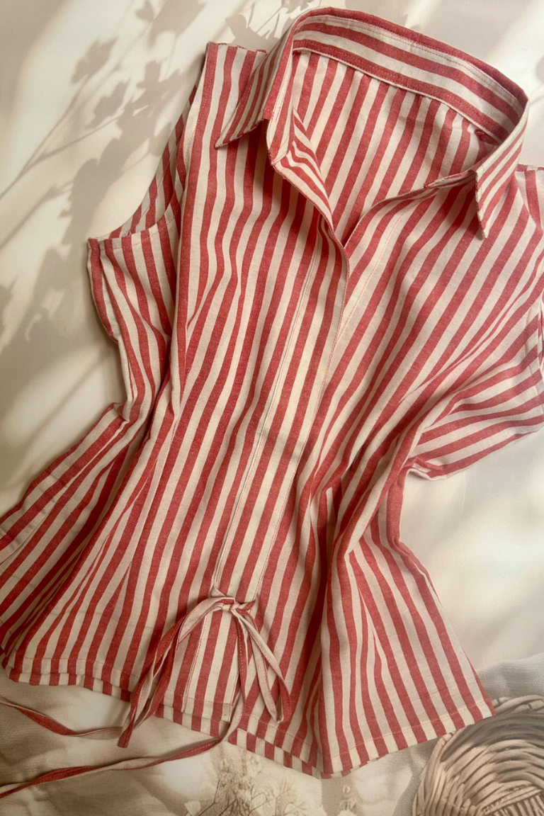 Striped Sleeveless Shirt Top