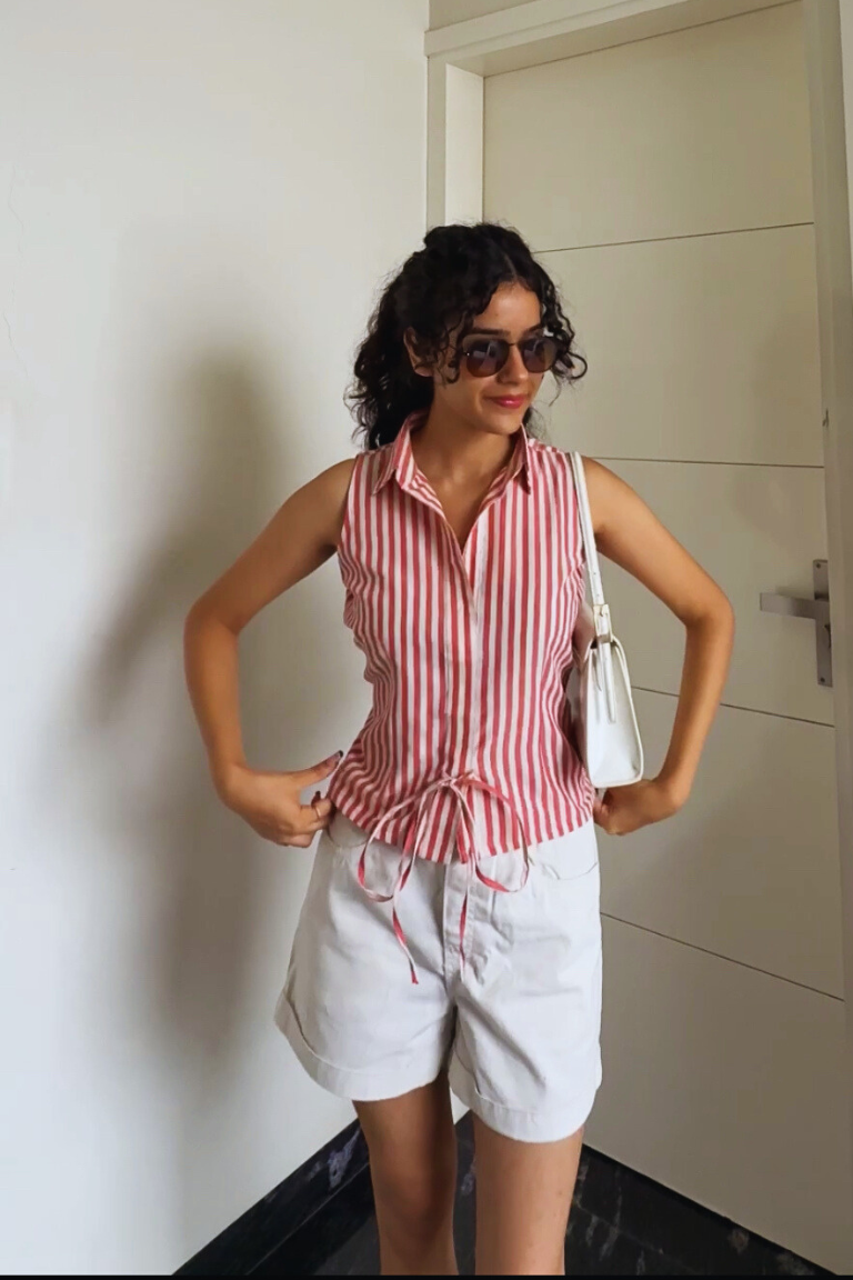 Striped Sleeveless Shirt Top