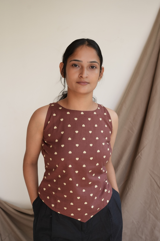 Brown Sleeveless Top