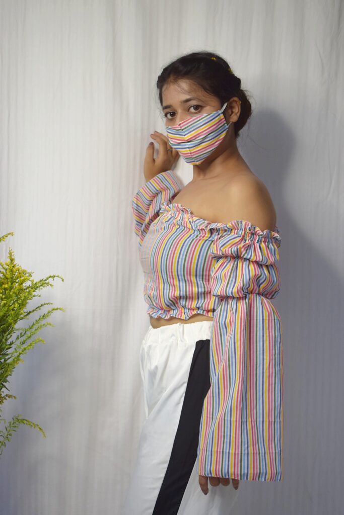 Multicolored-Striped-Off-Shoulder-Top