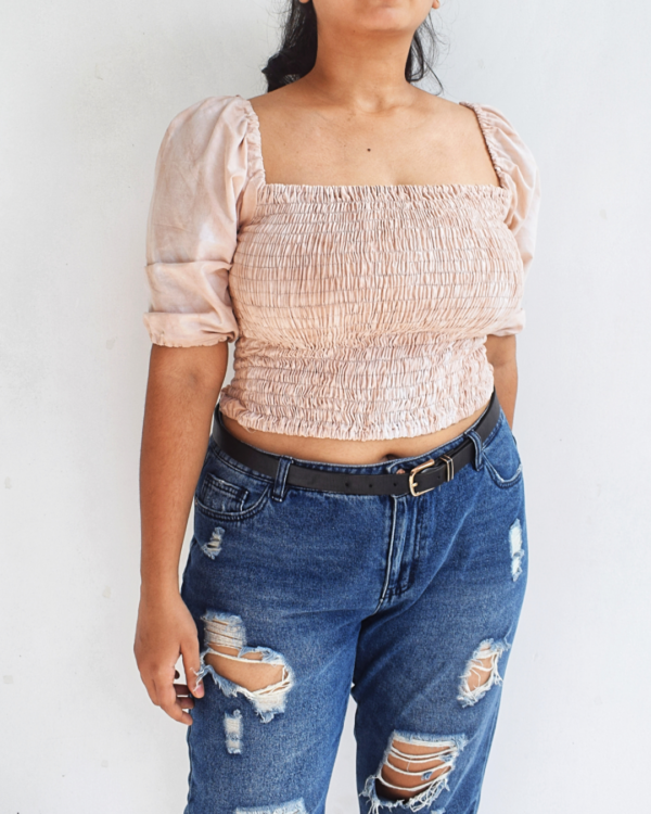 Coconut-Husk-Tie-Dye-Shirred-Top-Sustainable-Tops