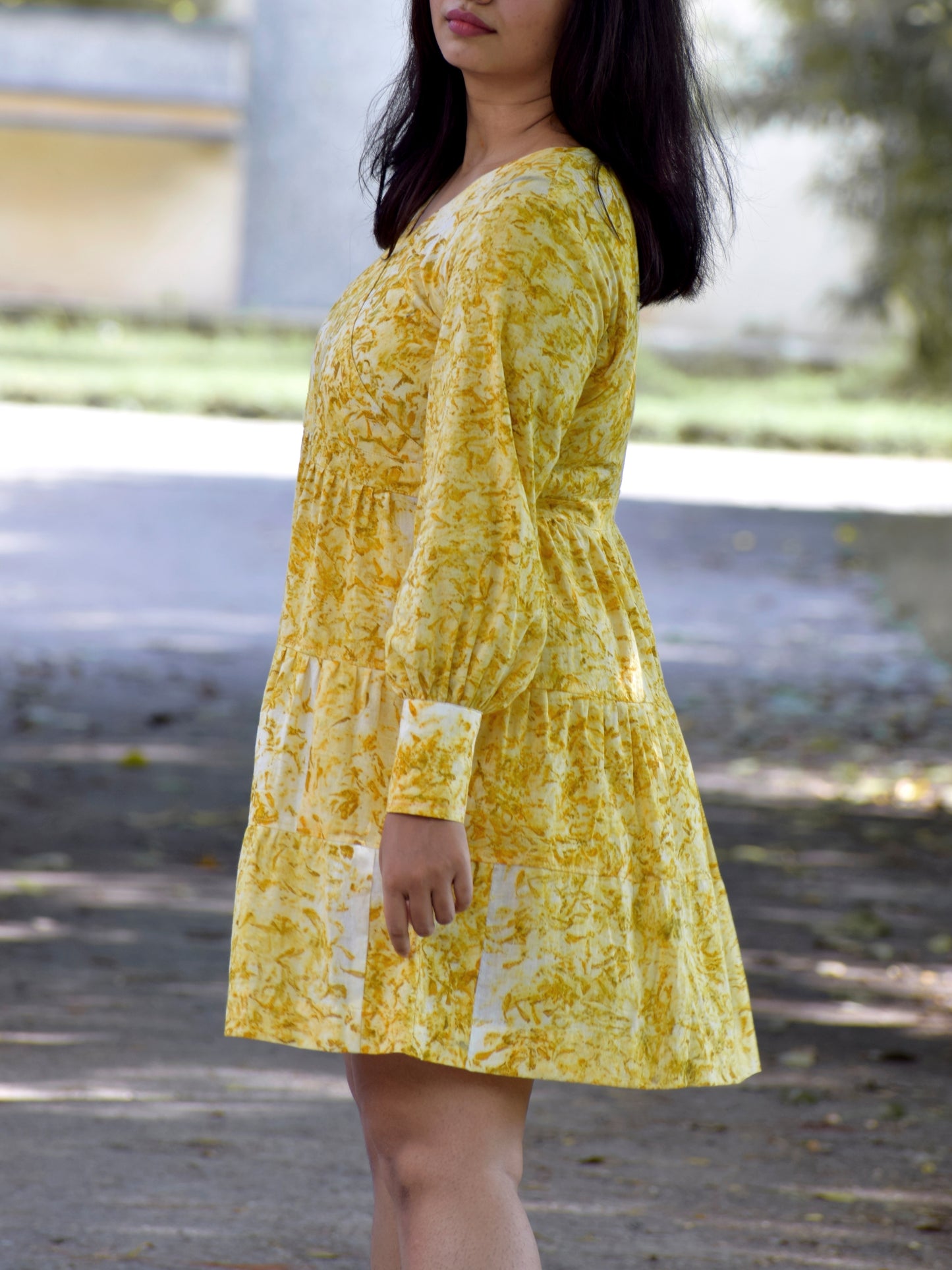 Marigold-Petal-Print-Eco-friendly-sustainable-Dress