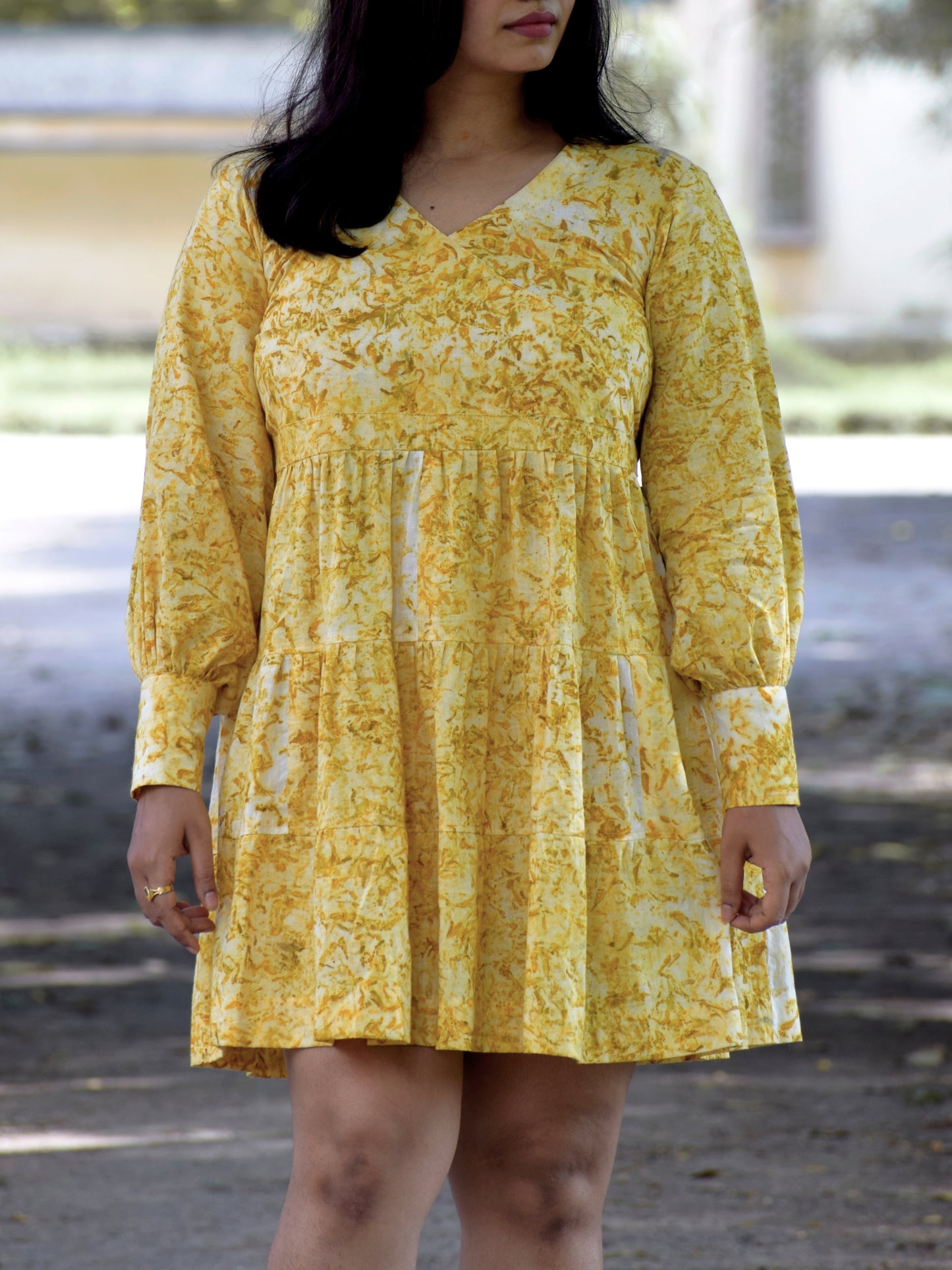 Marigold-Petal-Print-Eco-friendly-sustainable-Dress