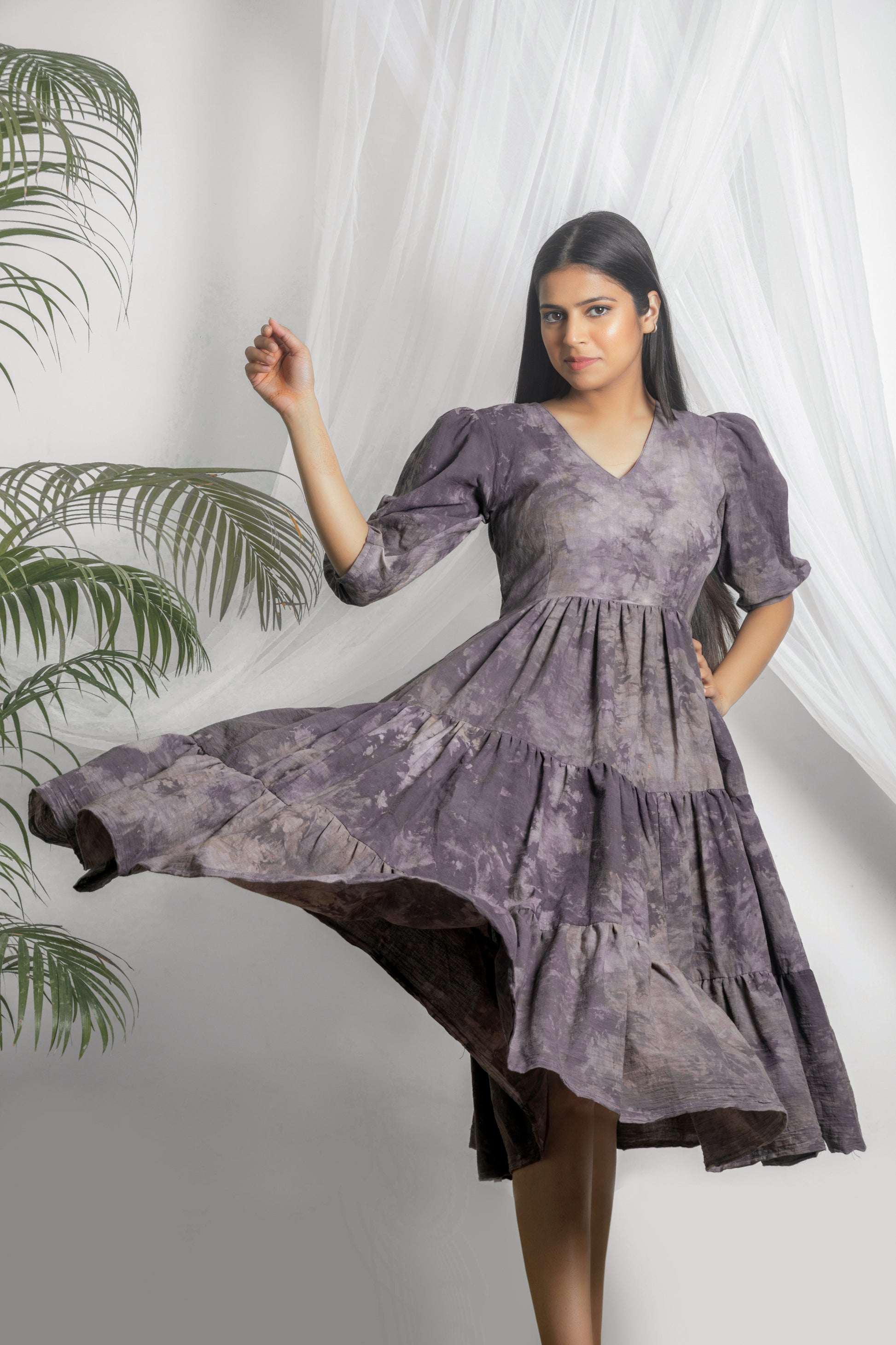 Middi Dress / Naturally Dyed Grey Kurti