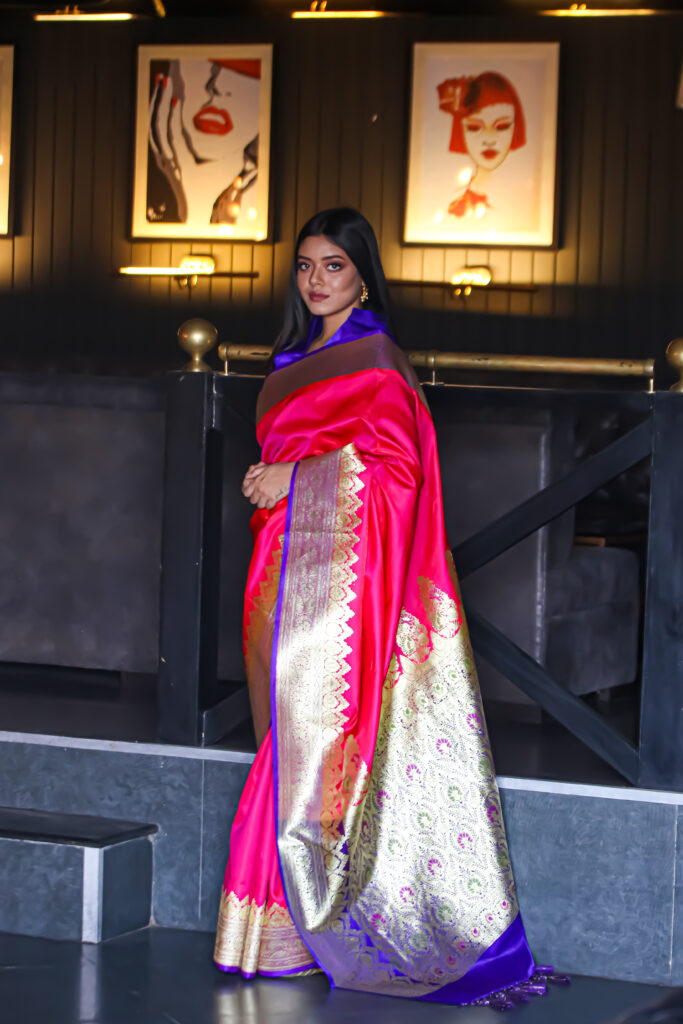 PINK-WOVEN-BANARASI-SAREE-WITH-BORDER