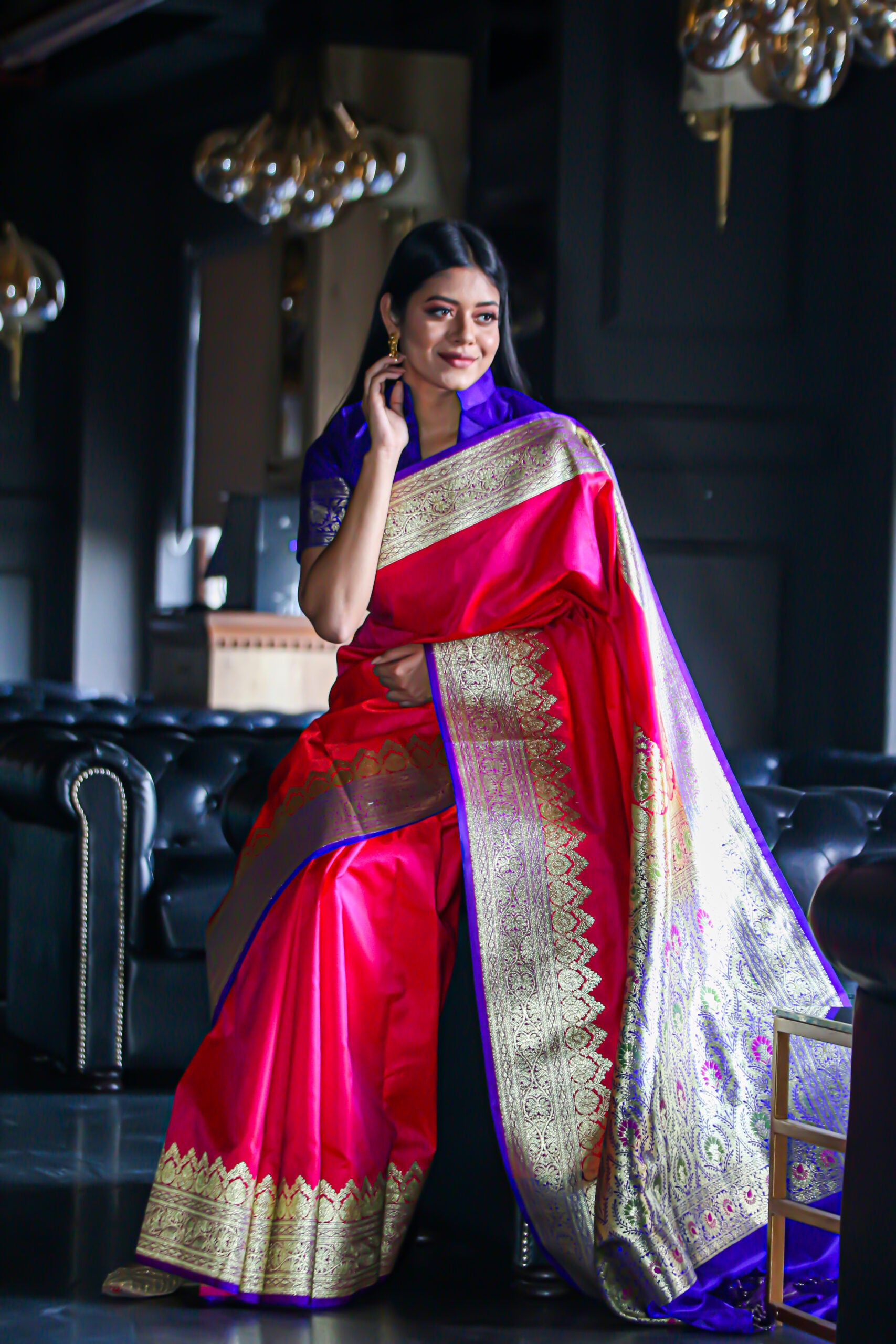 PINK-WOVEN-BANARASI-SAREE-WITH-BORDER