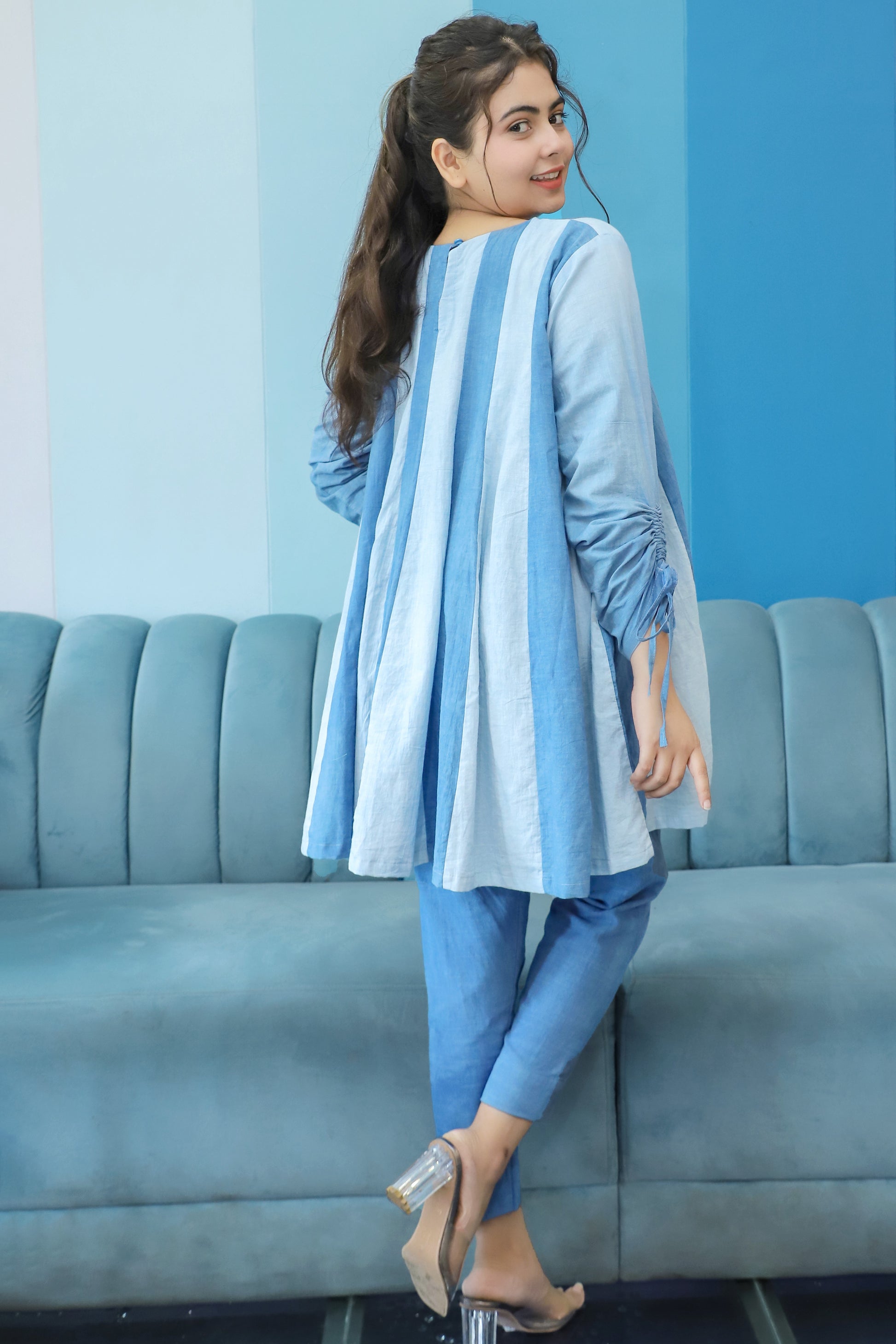 Lusion wear Indigo Indo-Western Kurta Set For Women