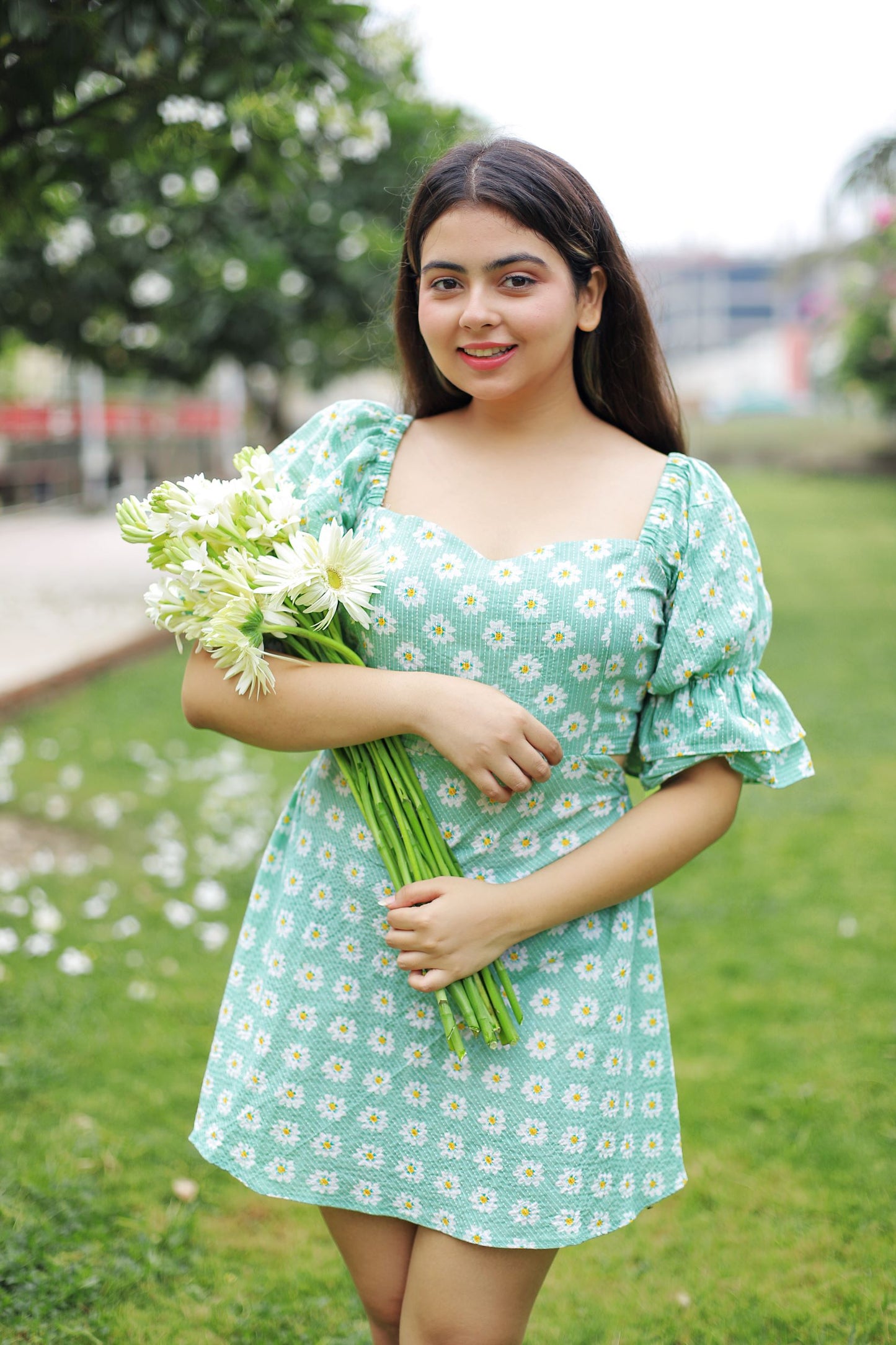 Kantha Floral Dress for Women