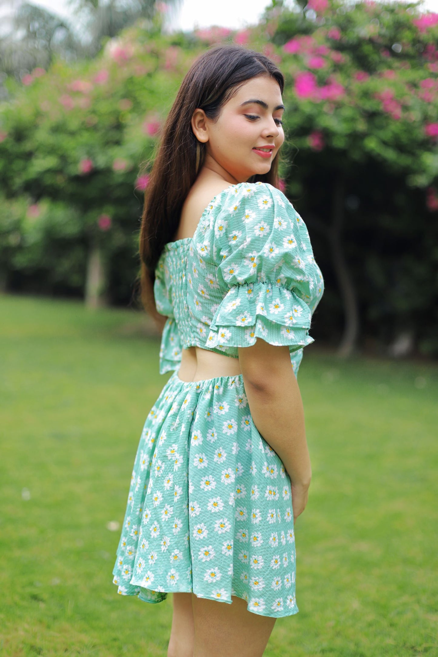 Kantha Floral Dress for Women